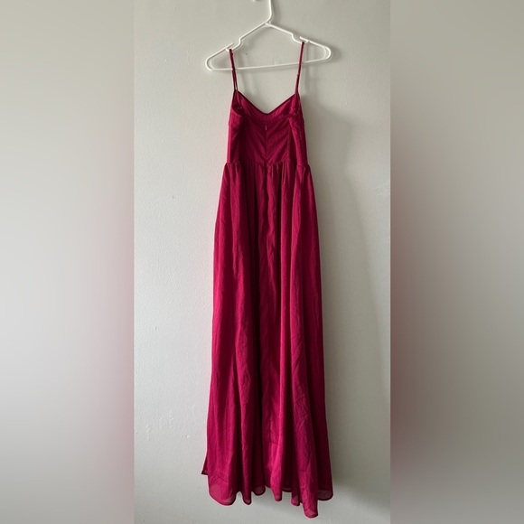 New Storia Red Fuchsia Spaghetti Straps Front Slit Maxi Dress Size Small Party - Picture 4 of 14
